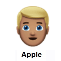 Man: Blond Hair: Medium Skin Tone on Apple iOS