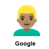 Man: Blond Hair: Medium Skin Tone on Google Android