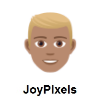 Man: Blond Hair: Medium Skin Tone on JoyPixels