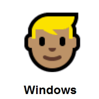 Man: Blond Hair: Medium Skin Tone on Microsoft Windows