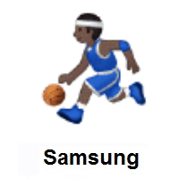 Man Bouncing Ball: Dark Skin Tone on Samsung