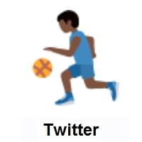 Man Bouncing Ball: Dark Skin Tone on Twitter Twemoji
