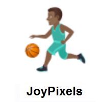 Man Bouncing Ball: Medium-Dark Skin Tone on JoyPixels