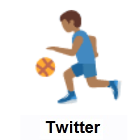 Man Bouncing Ball: Medium-Dark Skin Tone on Twitter Twemoji
