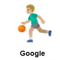 Man Bouncing Ball: Medium-Light Skin Tone on Google Android