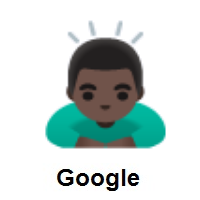 Man Bowing: Dark Skin Tone on Google Android