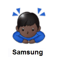Man Bowing: Dark Skin Tone on Samsung
