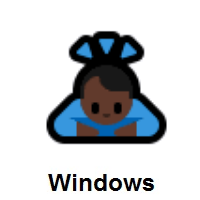 Man Bowing: Dark Skin Tone on Microsoft Windows