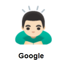 Man Bowing: Light Skin Tone on Google Android