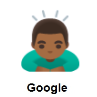 Man Bowing: Medium-Dark Skin Tone on Google Android