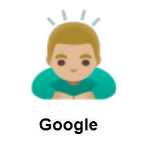Man Bowing: Medium-Light Skin Tone on Google Android