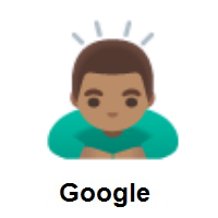 Man Bowing: Medium Skin Tone on Google Android