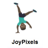 Man Cartwheeling: Dark Skin Tone on JoyPixels