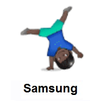 Man Cartwheeling: Dark Skin Tone on Samsung