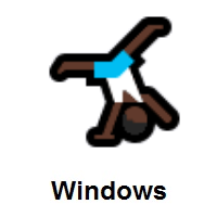 Man Cartwheeling: Dark Skin Tone on Microsoft Windows