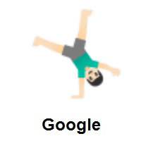 Man Cartwheeling: Light Skin Tone on Google Android