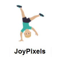 Man Cartwheeling: Medium-Light Skin Tone on JoyPixels