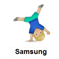 Man Cartwheeling: Medium-Light Skin Tone on Samsung