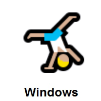Man Cartwheeling: Medium-Light Skin Tone on Microsoft Windows