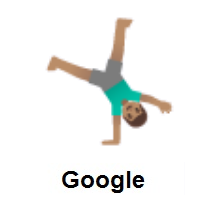 Man Cartwheeling: Medium Skin Tone on Google Android