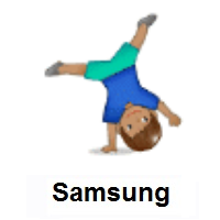 Man Cartwheeling: Medium Skin Tone on Samsung