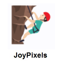 Man Climbing: Light Skin Tone on JoyPixels