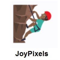 Man Climbing: Medium-Dark Skin Tone on JoyPixels