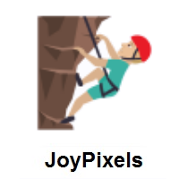 Man Climbing: Medium-Light Skin Tone on JoyPixels