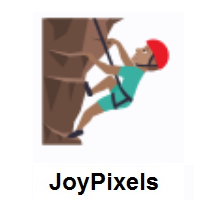 Man Climbing: Medium Skin Tone on JoyPixels