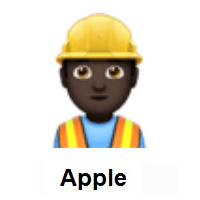 Man Construction Worker: Dark Skin Tone on Apple iOS