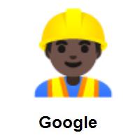 Man Construction Worker: Dark Skin Tone on Google Android