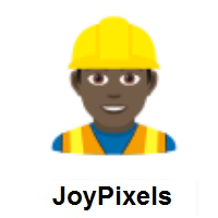 Man Construction Worker: Dark Skin Tone on JoyPixels