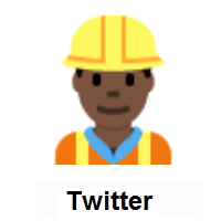 Man Construction Worker: Dark Skin Tone on Twitter Twemoji