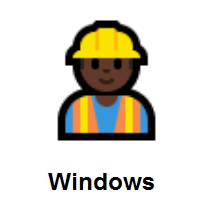 Man Construction Worker: Dark Skin Tone on Microsoft Windows