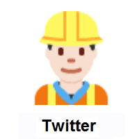 Man Construction Worker: Light Skin Tone on Twitter Twemoji