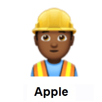 Man Construction Worker: Medium-Dark Skin Tone on Apple iOS