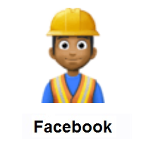 Man Construction Worker: Medium-Dark Skin Tone on Facebook