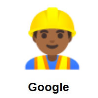 Man Construction Worker: Medium-Dark Skin Tone on Google Android
