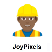Man Construction Worker: Medium-Dark Skin Tone on JoyPixels