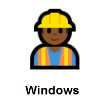 Man Construction Worker: Medium-Dark Skin Tone on Microsoft Windows