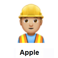 Man Construction Worker: Medium-Light Skin Tone on Apple iOS