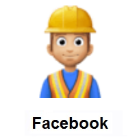 Man Construction Worker: Medium-Light Skin Tone on Facebook