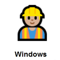 Man Construction Worker: Medium-Light Skin Tone on Microsoft Windows