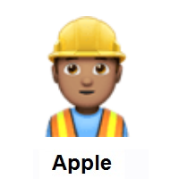 Man Construction Worker: Medium Skin Tone on Apple iOS