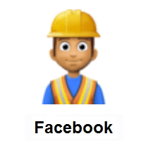 Man Construction Worker: Medium Skin Tone on Facebook