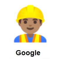 Man Construction Worker: Medium Skin Tone on Google Android