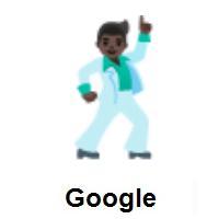 Man Dancing: Dark Skin Tone on Google Android