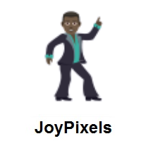 Man Dancing: Dark Skin Tone on JoyPixels
