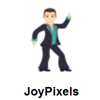 Man Dancing: Light Skin Tone on JoyPixels