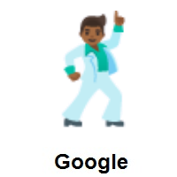 Man Dancing: Medium-Dark Skin Tone on Google Android